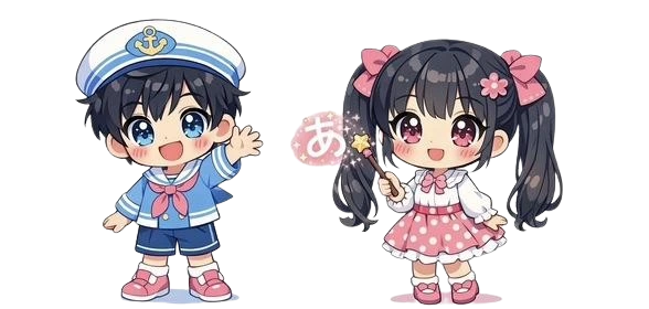 Maskot Haru dan Hana - Program belajar bahasa Jepang dan Korea untuk anak
